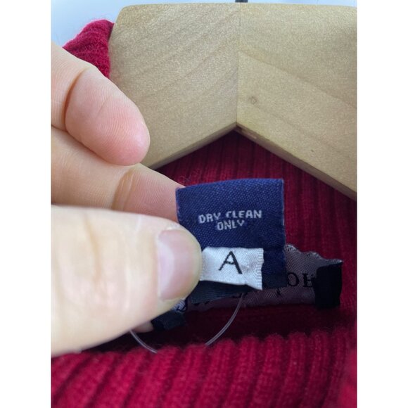 Ann Taylor Women's Medium 100% Cashmere Roll Turtleneck Long Sleeve Sweater Red - Picture 11 of 11